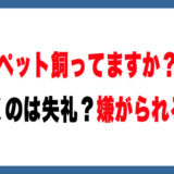 メルカリで「ペット飼ってますか？」と聞くのは失礼？嫌がられる理由と嫌われない質問のコツ