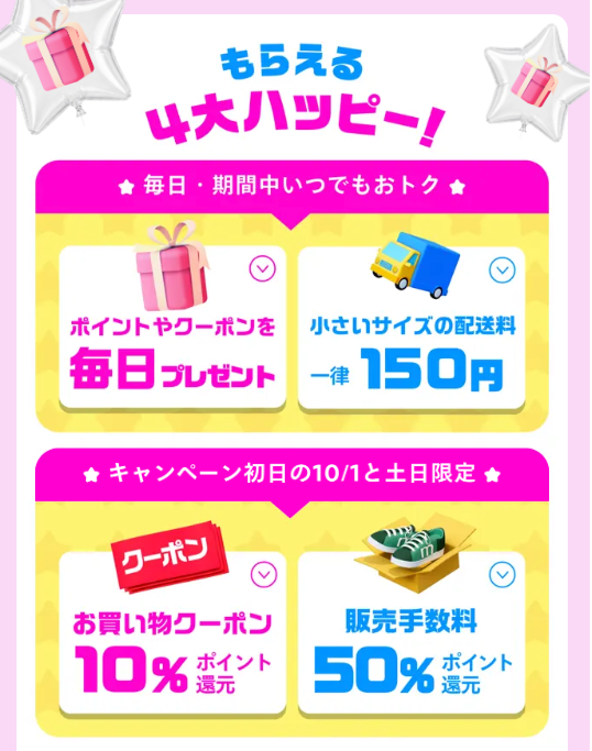 2026年10月】ハッピーメルカリ市とは？開催期間・特典を解説【超